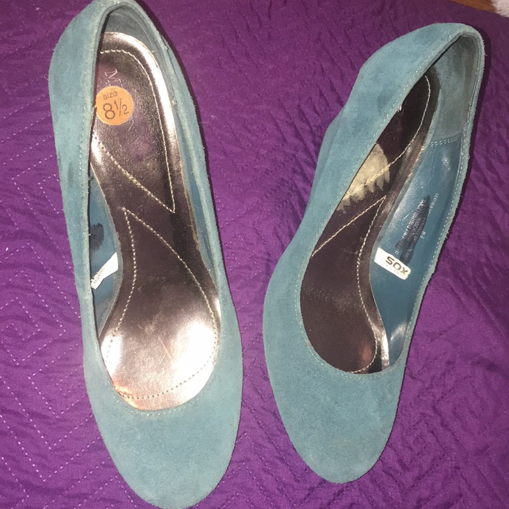 Turquoise/ green wedges worn a couple of times